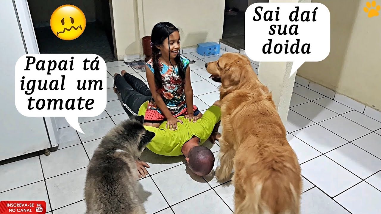 Minha prima quase matou papai..Mi primo casi mata a papi ...