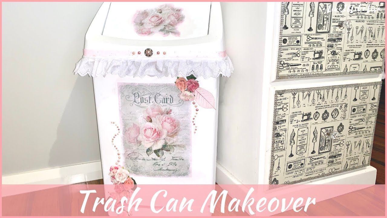 DIY Trash Can Makeover | Shabby Chic