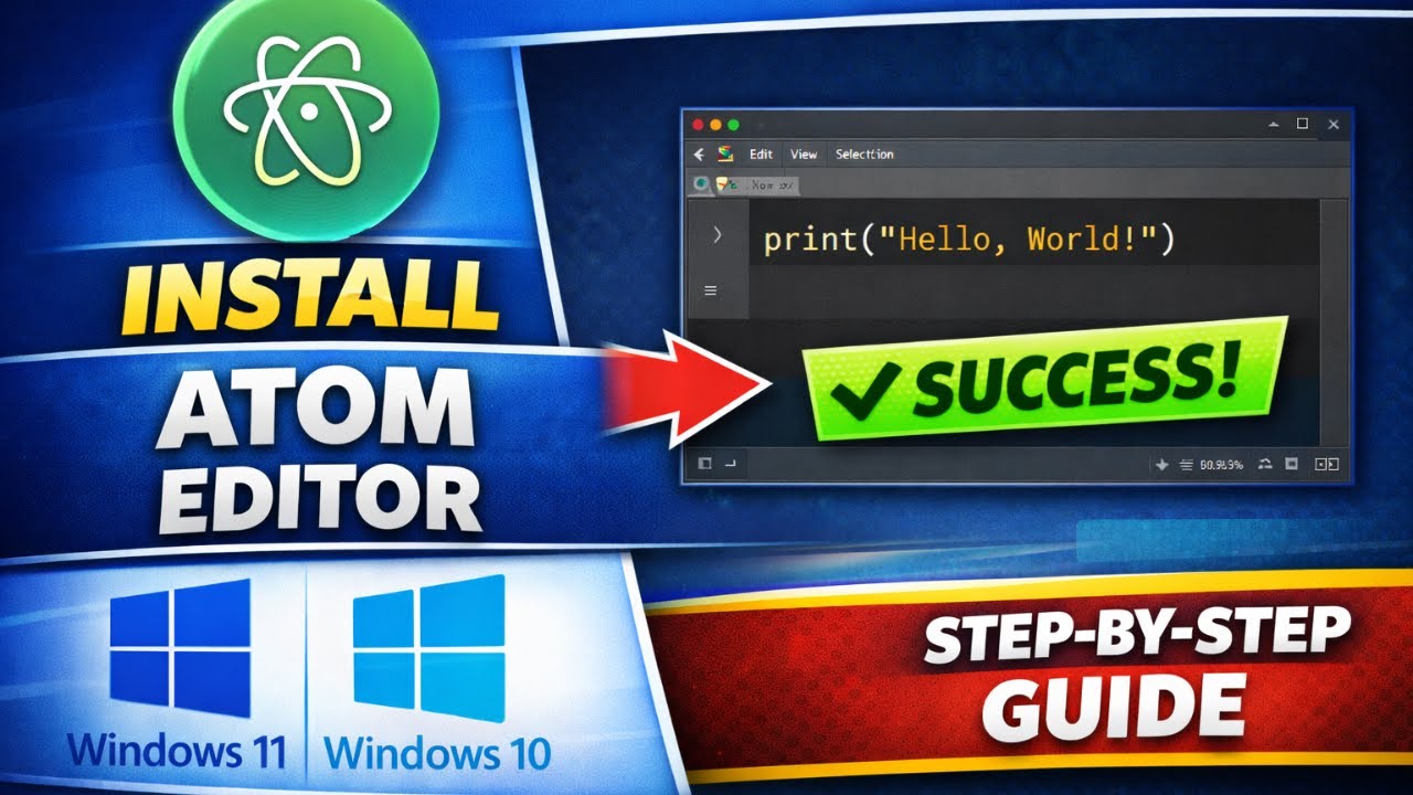 How to Install Atom Editor on Windows 11 or 10 for Python Programming