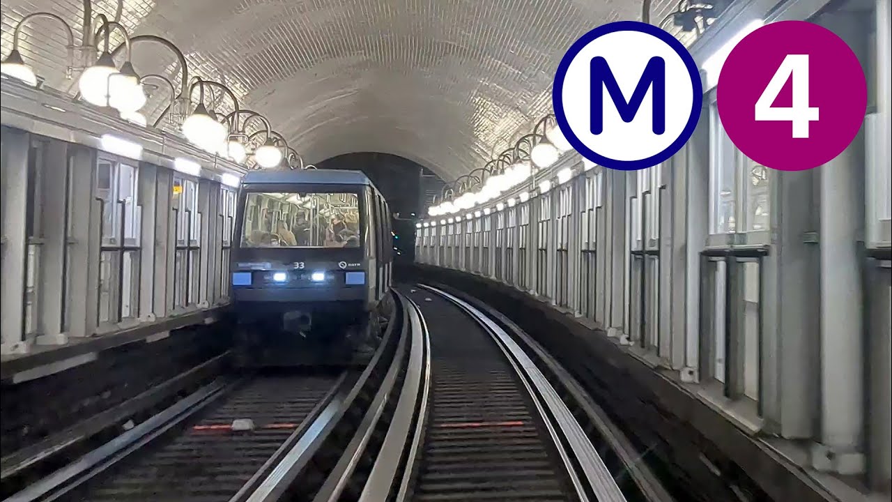 Métro de Paris - Ligne 4 - Bagneux - Porte de Clignancourt en Time Lapse