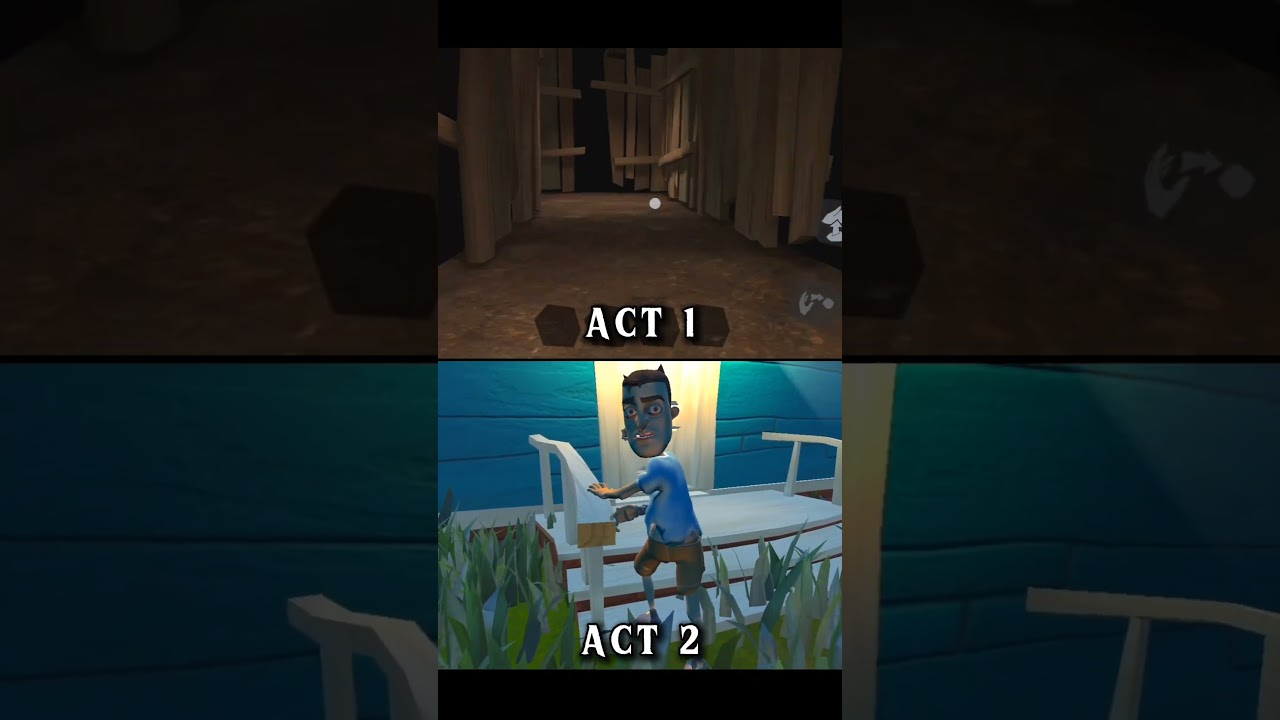HELLO NEIGHBOR ACT 1 & 2 ENDING 😰🔥 #youtubeshorts #shorts #helloneighbor #viralshorts