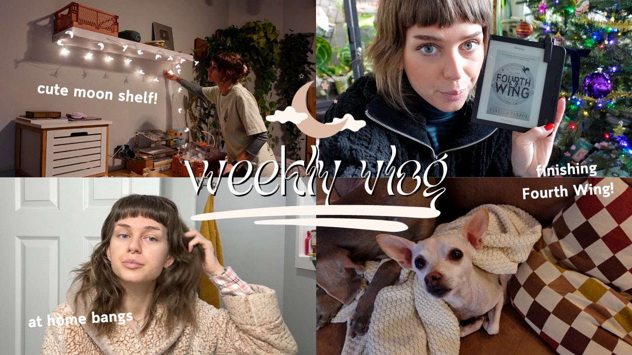 installing a floating shelf, trimming my bangs, & reading updates | weekly vlog 🖤