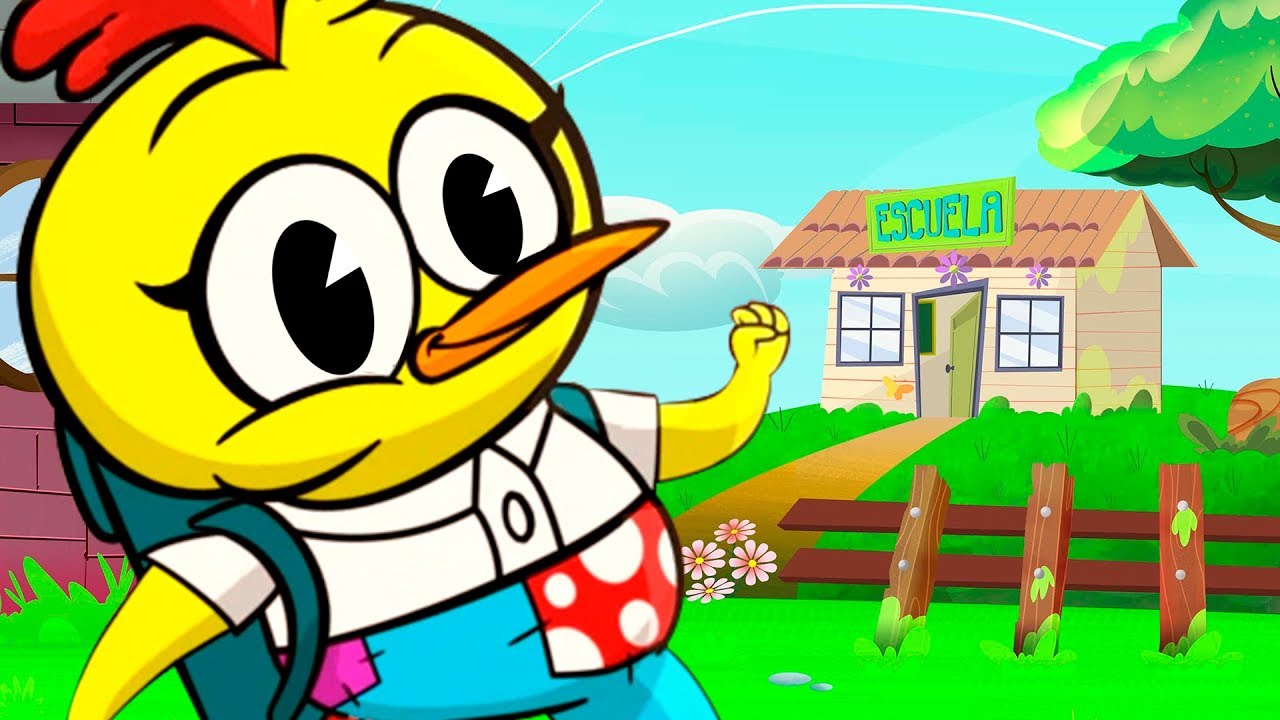 Iba un pollito para la escuela | Canciones infantiles | La vaca Lola