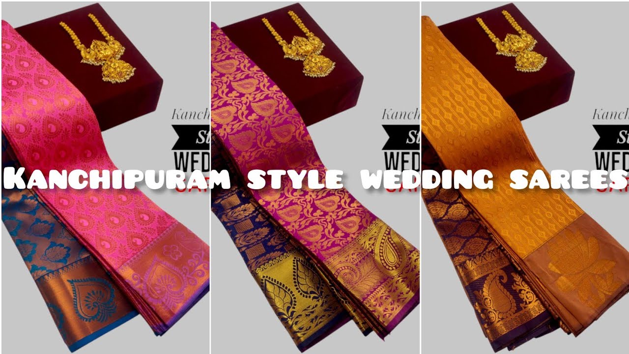 Kanchipuram style wedding sarees//latest design saree collection //trendy sarees #sarees #video #yt