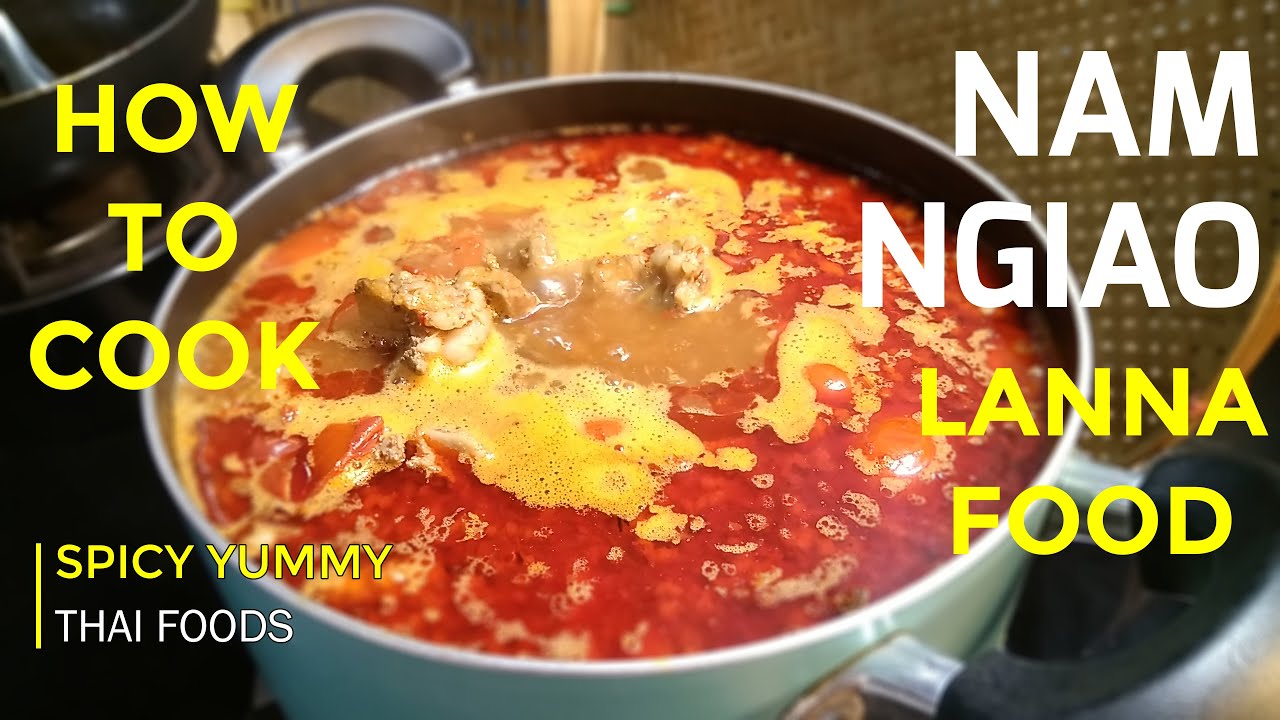 [Thai Tasty Food] Khanom Jeen Nam Ngiao {Rice Noodles with Northern Style Soup} ||ขนมจีน น้ำเงี้ยว||