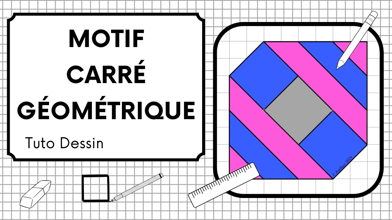 📏 Comment Dessiner un Motif Carr&eacute; G&eacute;om&eacute;trique [TUTO Dessin G&eacute;om&eacute;trique 103]