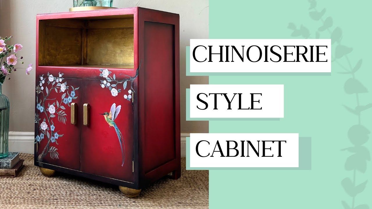 Преображение шкафа в стиле шинуазри | смешивание красок, использование золотой фольги и нанесение...
