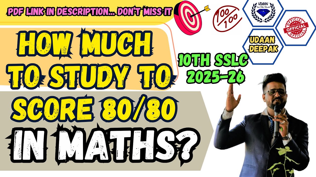 HOW MUCH TO STUDY TO SCORE 80/80 IN MATHS? 10th SSLC EXAM 2025-26 DON'T MISS IT.... ALL TRICS!!!