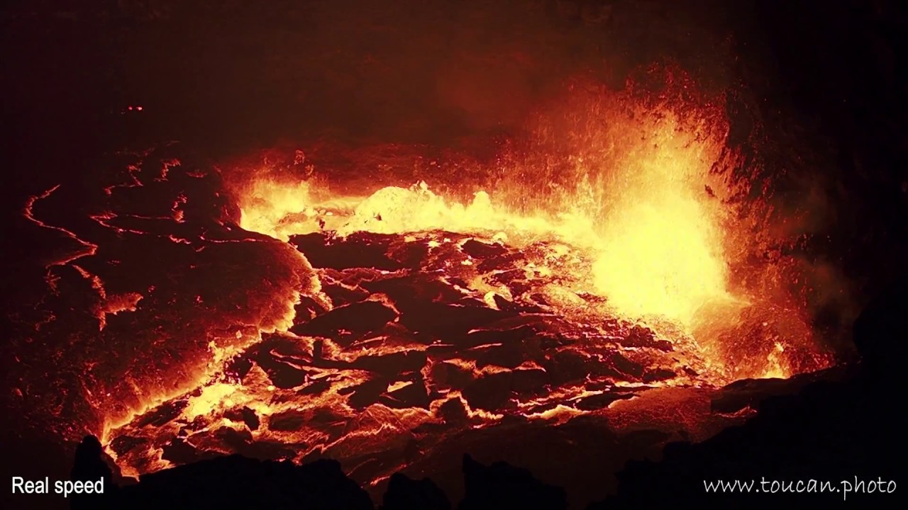 Erta Ale south lava lake activity - Real speed