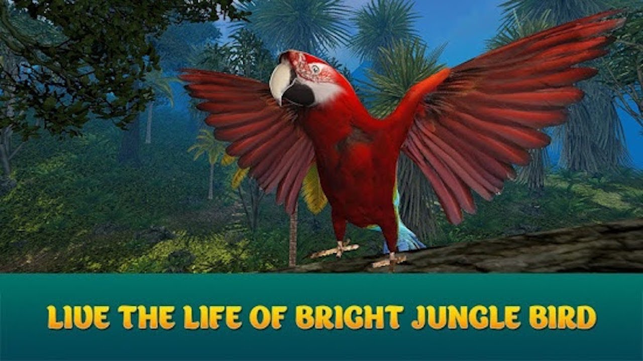 🐦Wild Parrot Sim 3D: Jungle Bird Fly Game-Симулятор Диких Попугаев-Virtual Animals World-Android