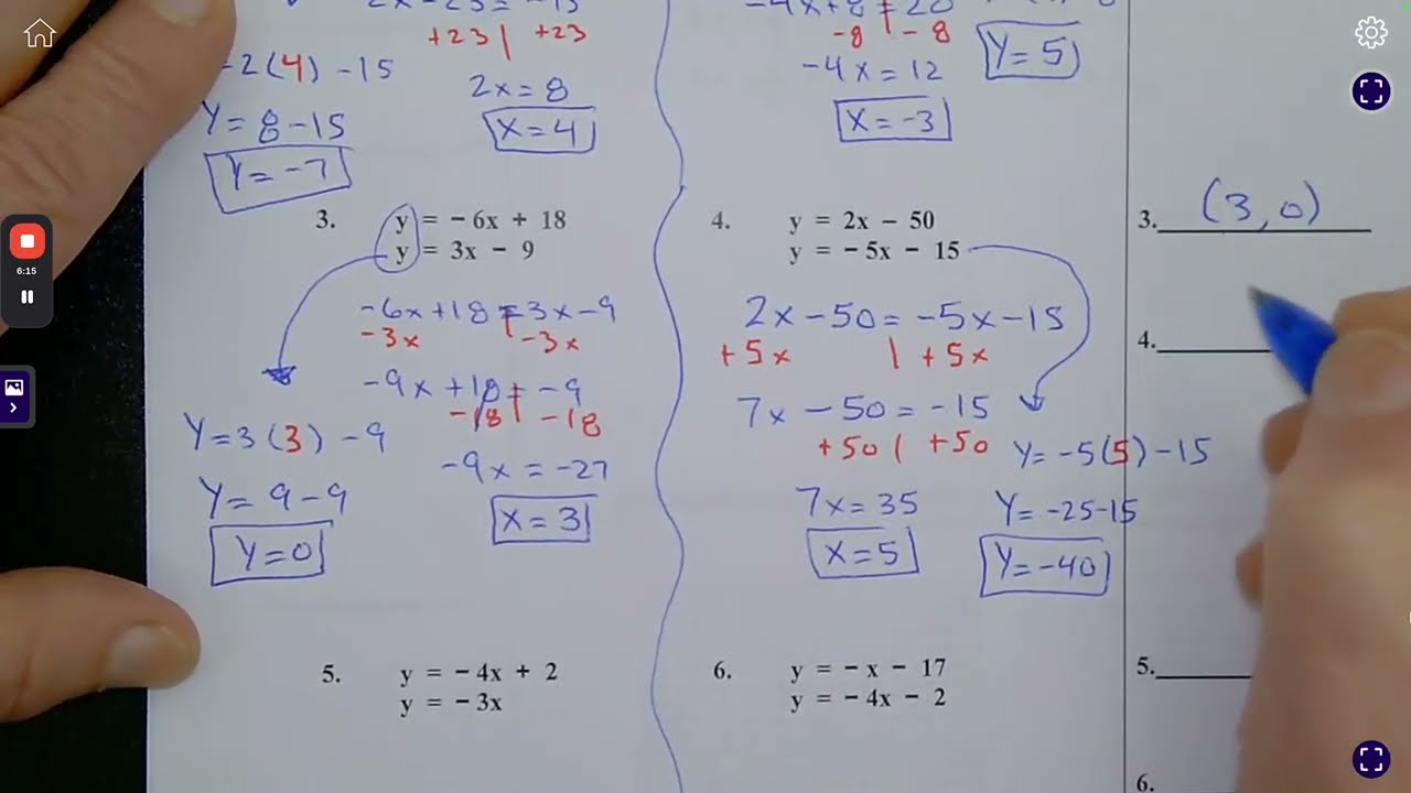 Algebra 1 Solving Systems of Equations Using the Equal Values Method LET's FIND X & Y