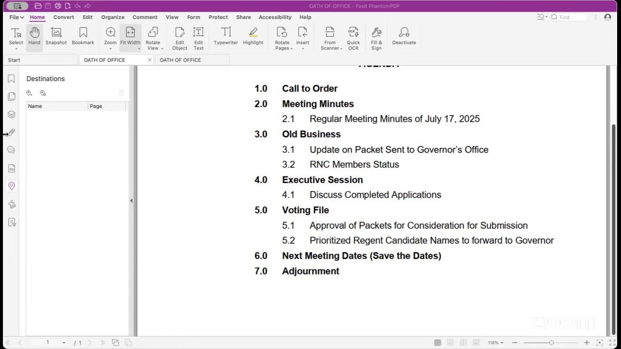 Regent Nominating Council 4th Quarter Regular Meeting - Oct 2 2025, 11a