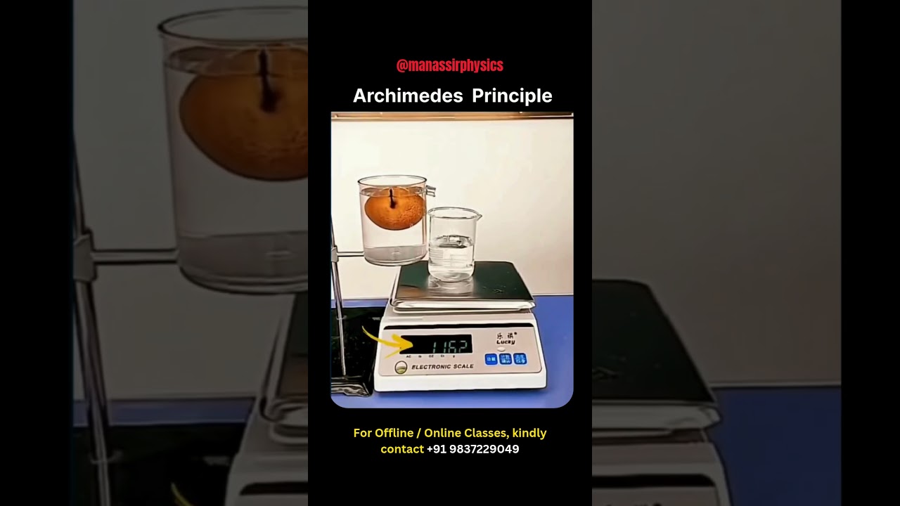 This experiment demonstrates Archimedes&rsquo; Principle,...#physics #motion #shorts #fyp