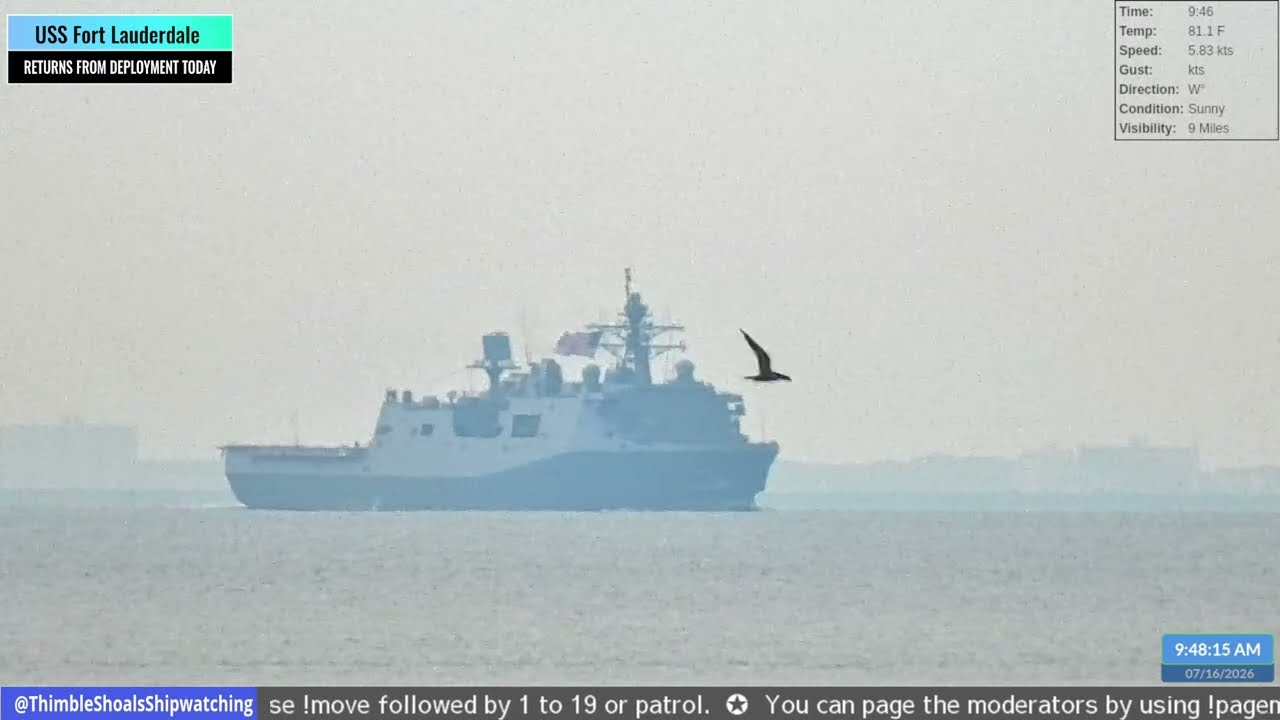 Fort Lauderdale LPD 28 returning to Norfolk Naval Station after her Deployment.