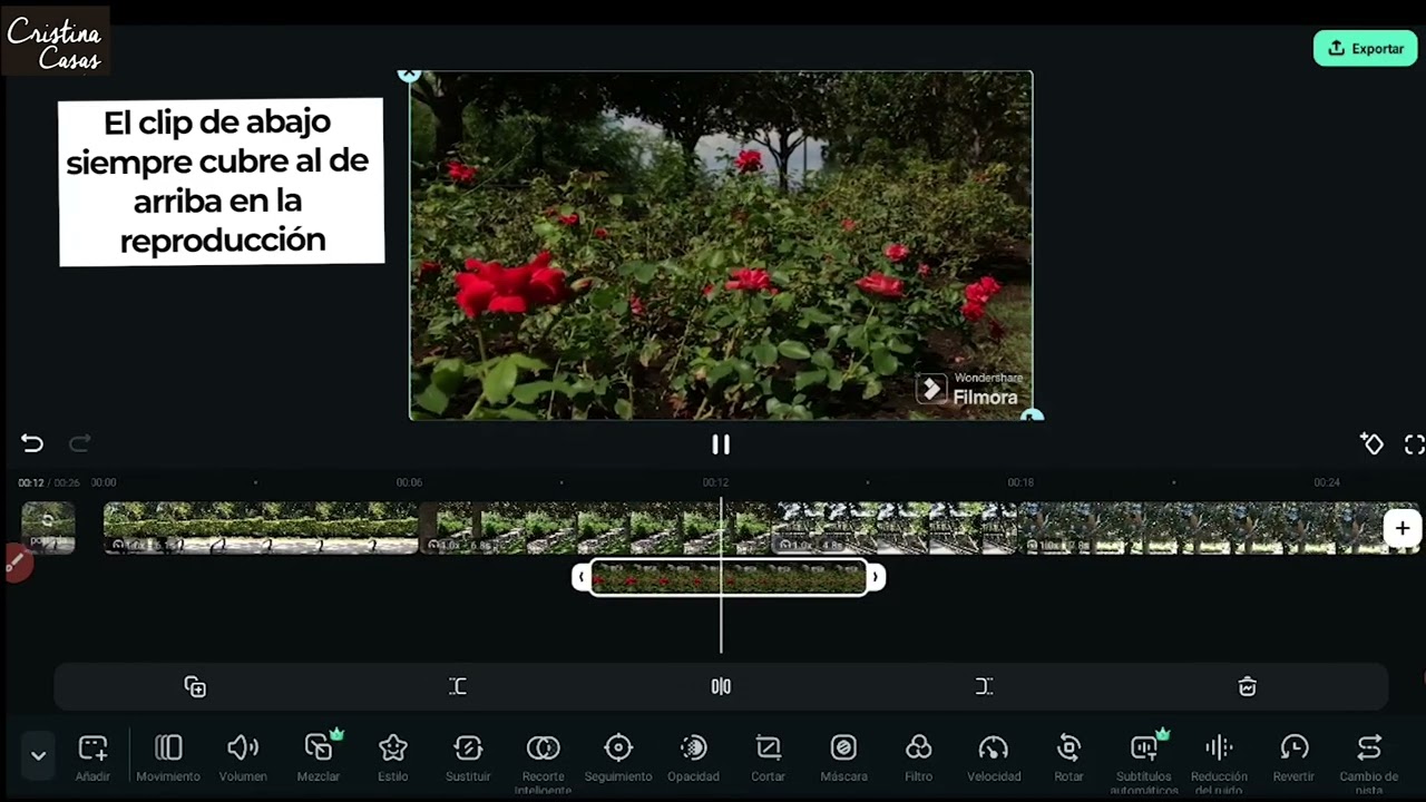 Inserción de imágenes PIP (Pincture In Picture) con Filmora Studio. Editor de vídeo para smartphone