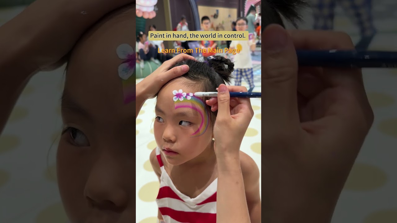 🌸Paint your baby's face with a rainbow#makeup #art  #painting