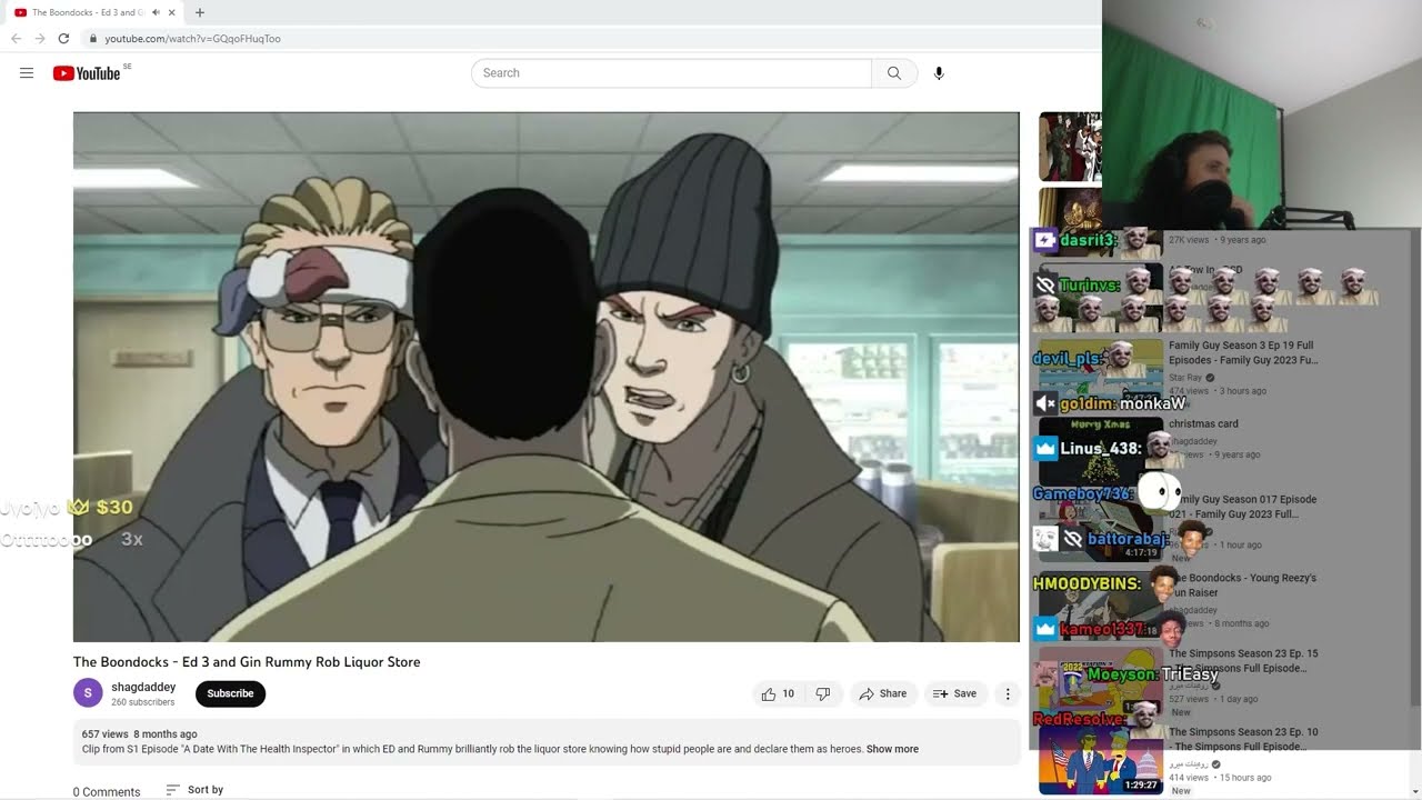 Forsen Reacts to The Boondocks - Ed 3 and Gin Rummy Rob Liquor Store