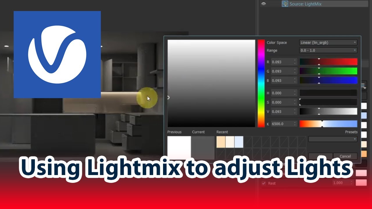 Using Lightmix to adjust Lights In SketchUp Vray/XZ Architects Data
