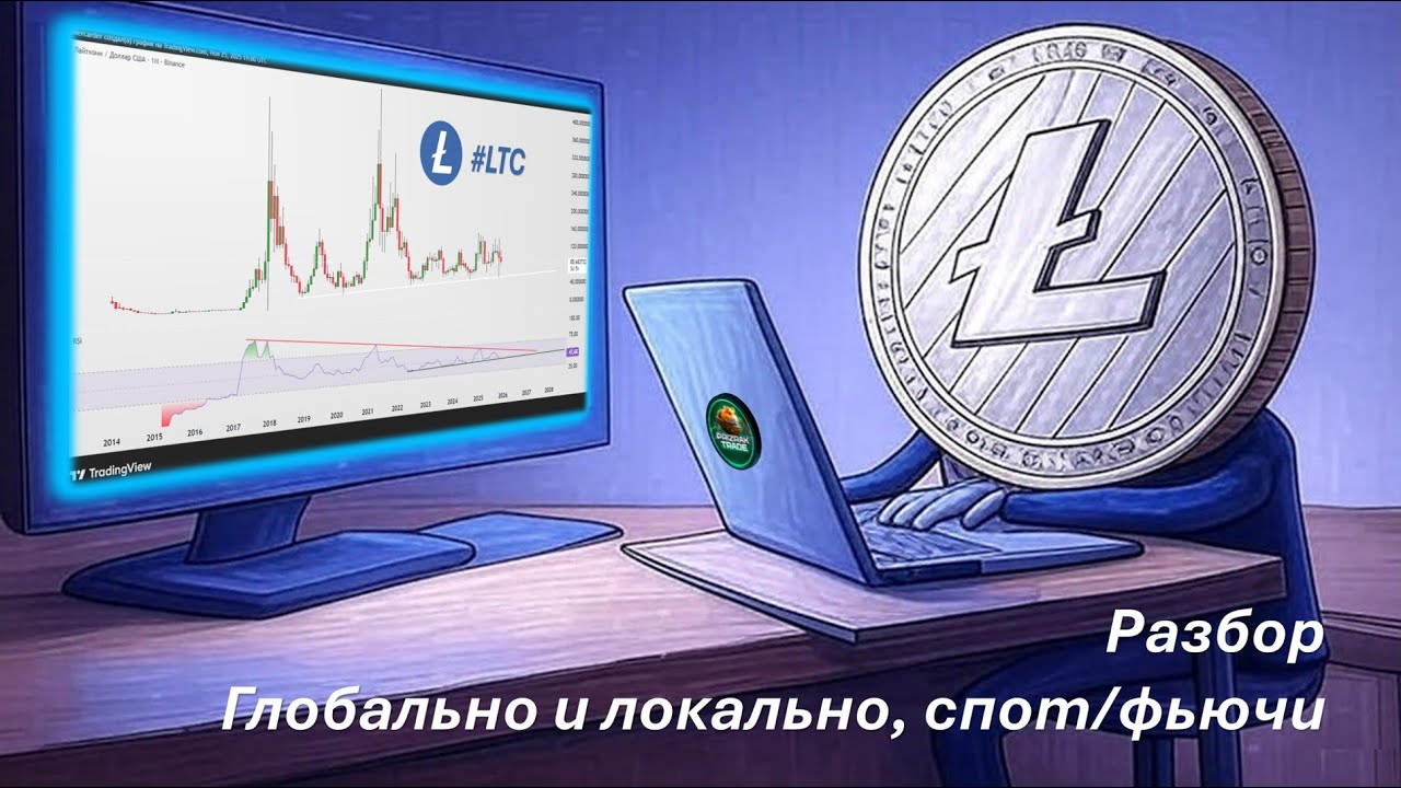 LTC (Litecoin) - Полный разбор - Глобальная структура, зона интереса. потенциал, цели #ltc #litecoin