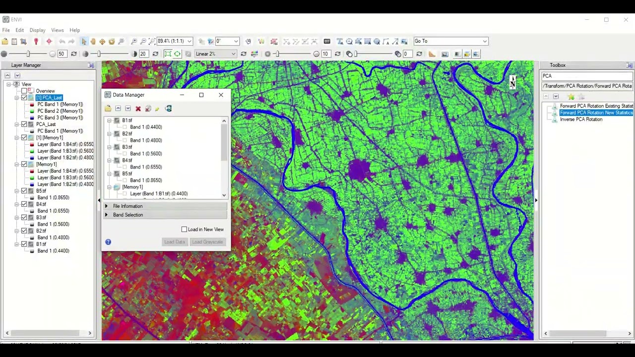 Principle Component Analysis in ENVI (PCA)