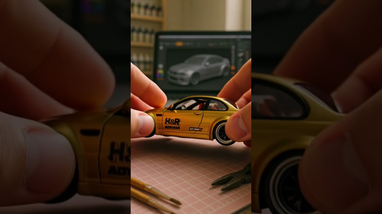 Creative Layer Gold BMW Custom Car Showcase #CreativeLayer #CarModel #MiniatureBuild