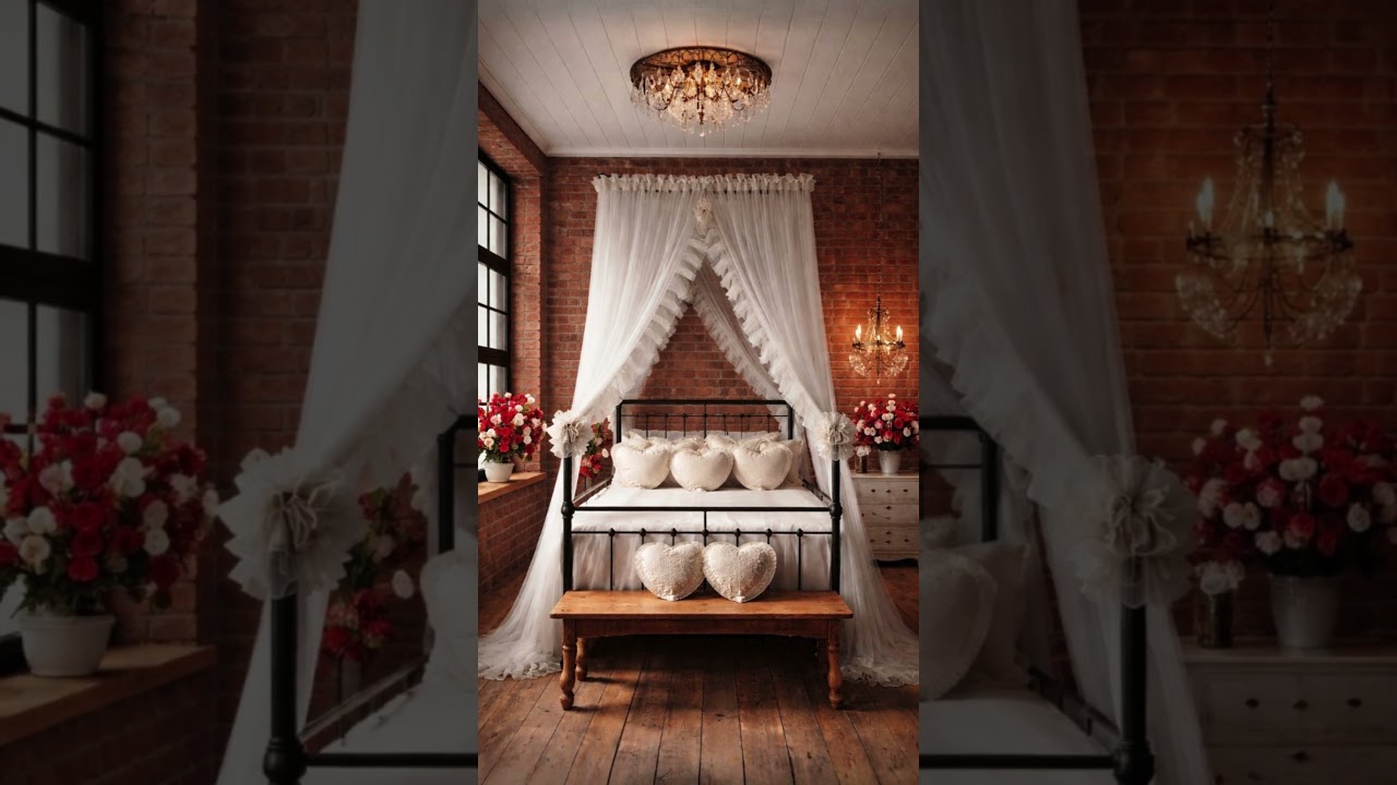 Romantic Valentine’s Lakehouse Tour  Cozy Farmhouse Interiors, Burgundy Accents & Evergreen Views