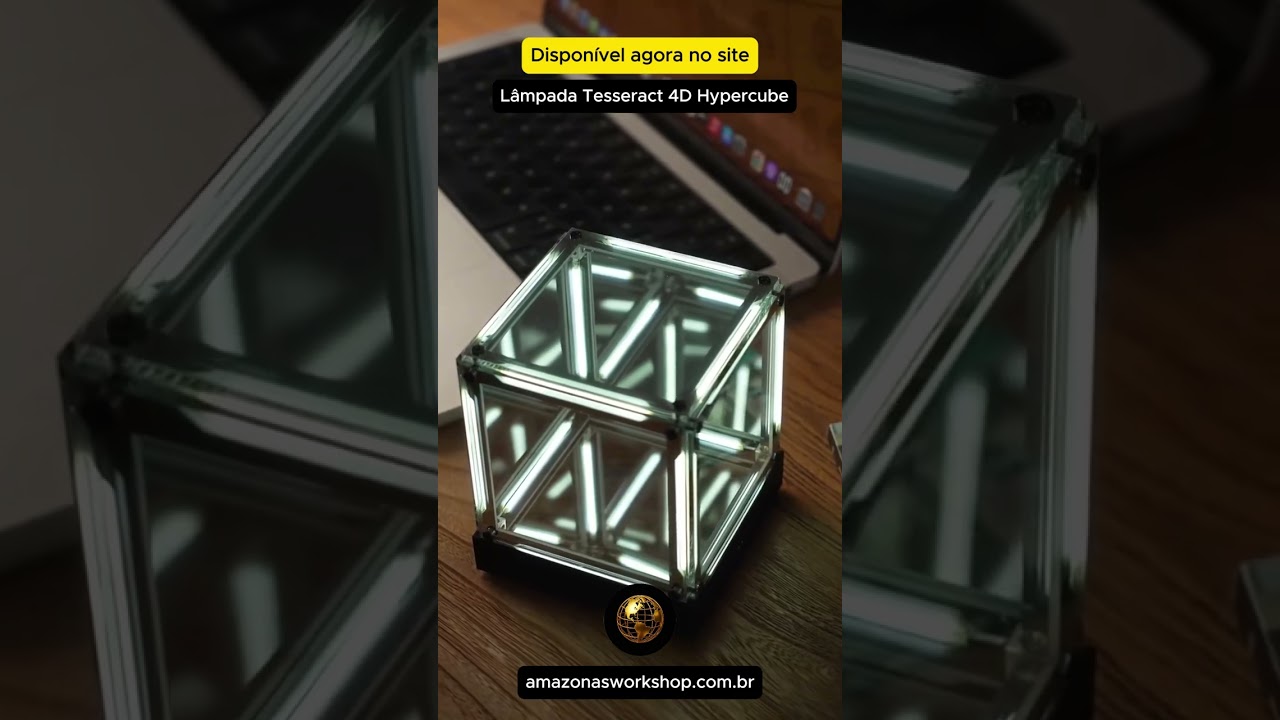 💡✨ L&acirc;mpada Tesseract 4D Hypercube &ndash; A Ilumina&ccedil;&atilde;o Futurista Que Hipnotiza! 🔮🌀