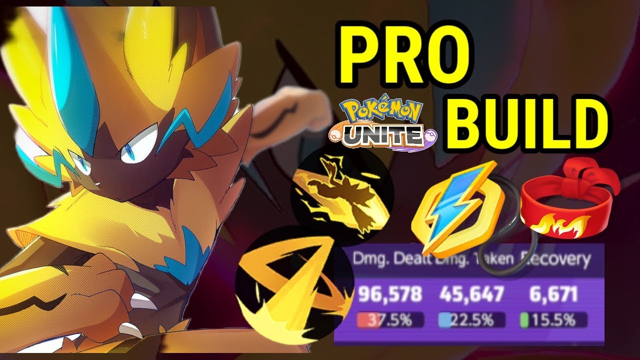 ZERAORA POKEMON UNITE BUILD ONE SHOT Zeraora Wild Charge Build Solo Rank Push. zeraora pokemon unite