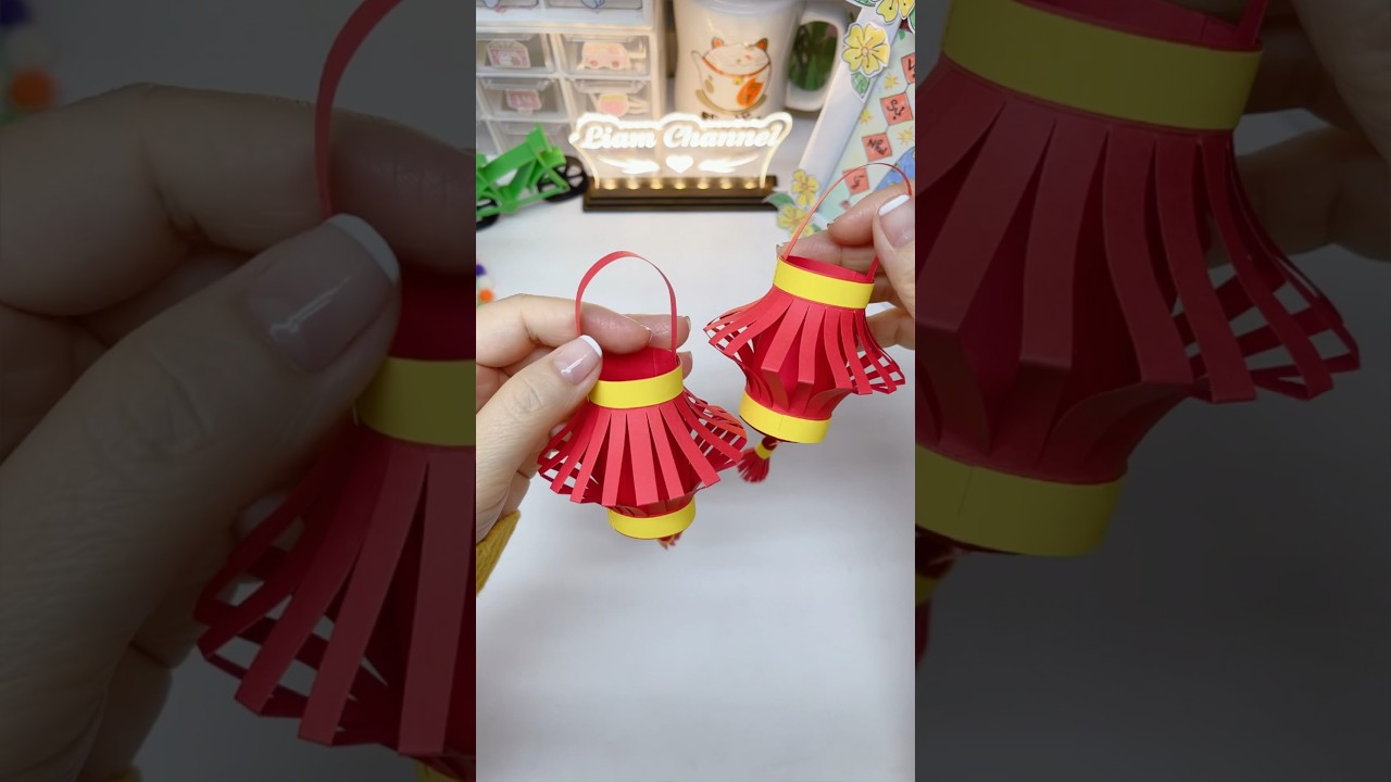 Lồng đ&egrave;n mini bằng giấy Trang Tr&iacute; Tết/ Liam Channel