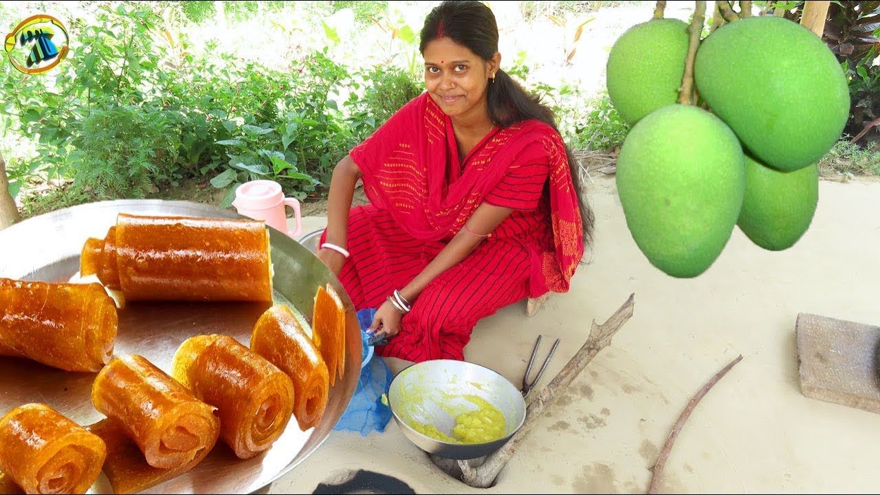 সহজেই বানানো কাঁচা আমের চটপটা আমসত্ব || Easily made raw mango papad || Aam Shotto recipe