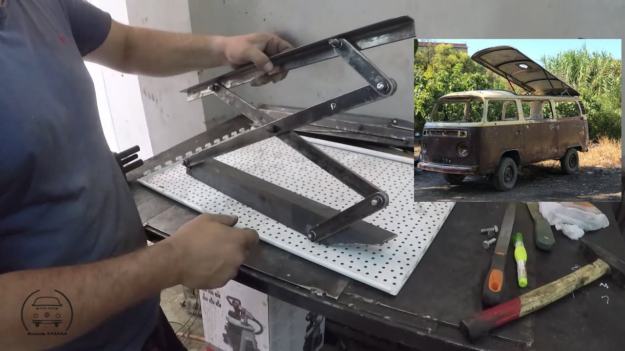 Fabriquer un pantographe pour toit relevable VW T2 إصنع رافعة للسقف