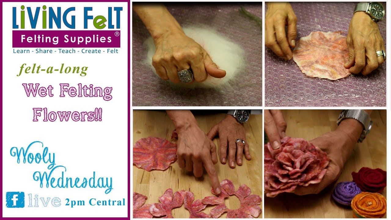How to Make a Felted Wool Flower Tutorial - Peony