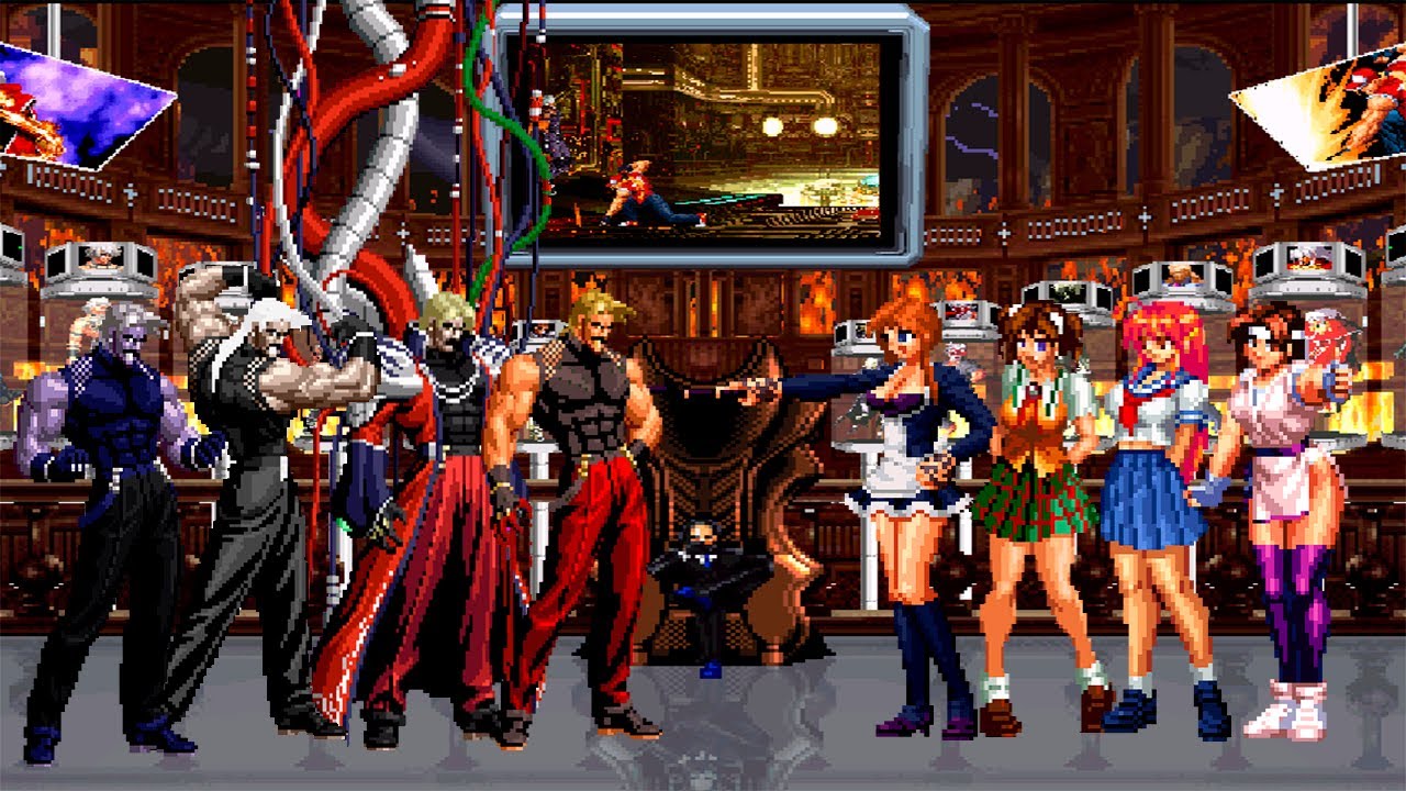 Omega Rugal 98, Rugal 2002, Rugal 2002 UM, & D-Rugal VS Naomi, Asuka, Kung Fu Girl & Yuri S-V