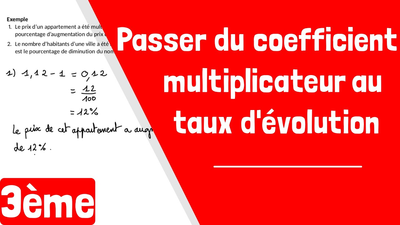 Comment passer du coefficient multiplicateur au taux d'&eacute;volution ?