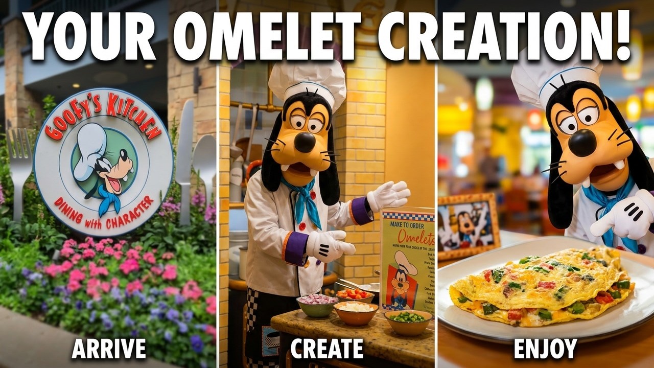 YOU CAN MAKE YOUR OWN OMELETS AT GOOFY'S KITCHEN!