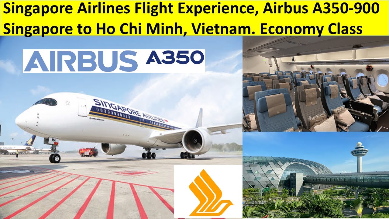 Singapore Airlines Regional Flight Experience to Ho Chi Minh Vietnam, A350-900. SQ 178 Economy Class