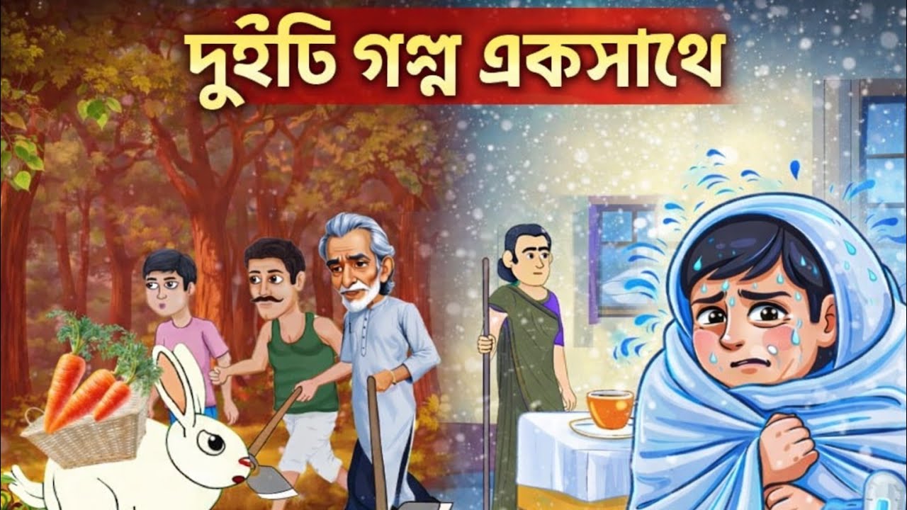জঙ্গলে বিপদ // শীতকাতুরে বাবলু// তিনটি গল্প একসাথে//Bangla cartoon//Bangla fairy tales//Golpo poka