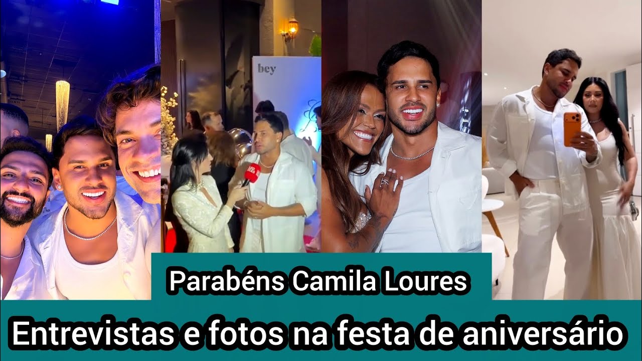 Lucas Guimarães chega acompanhado de Simaria e amigos pro aniversário de Camila Loures 