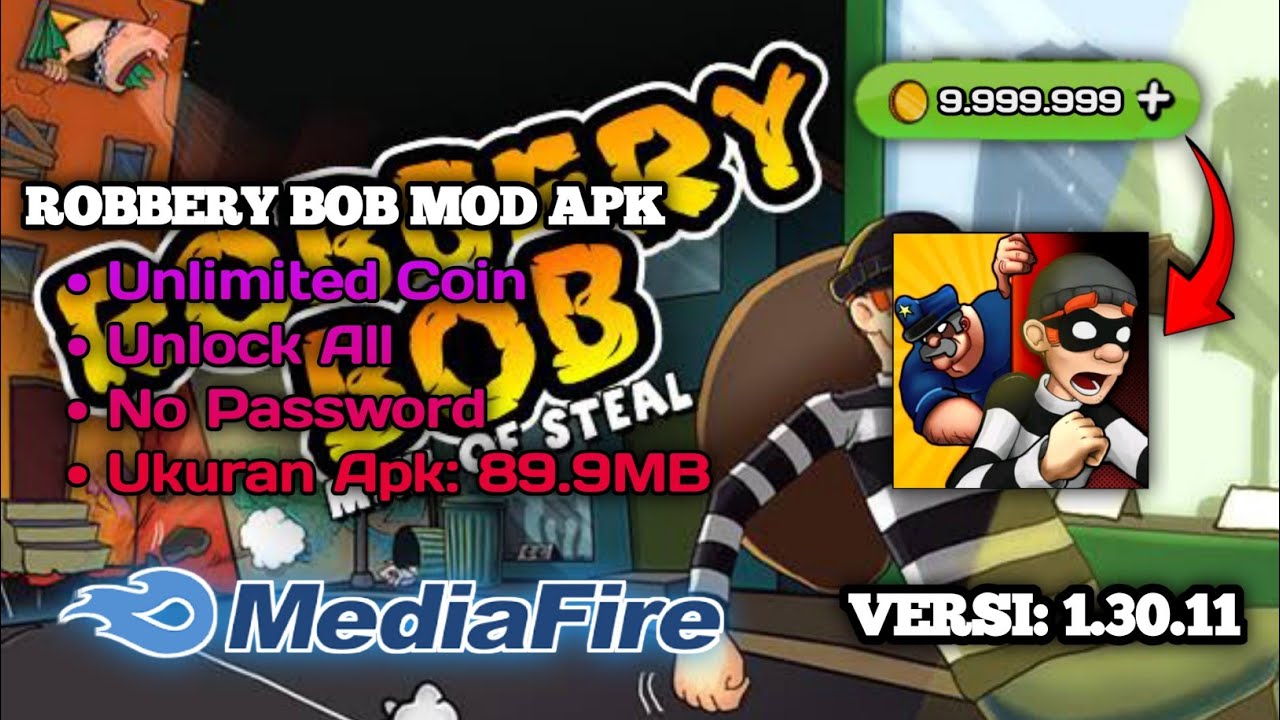 Cara Download Robbery Bob Mod Apk Versi 1.30.11 || robbery bob - mod game