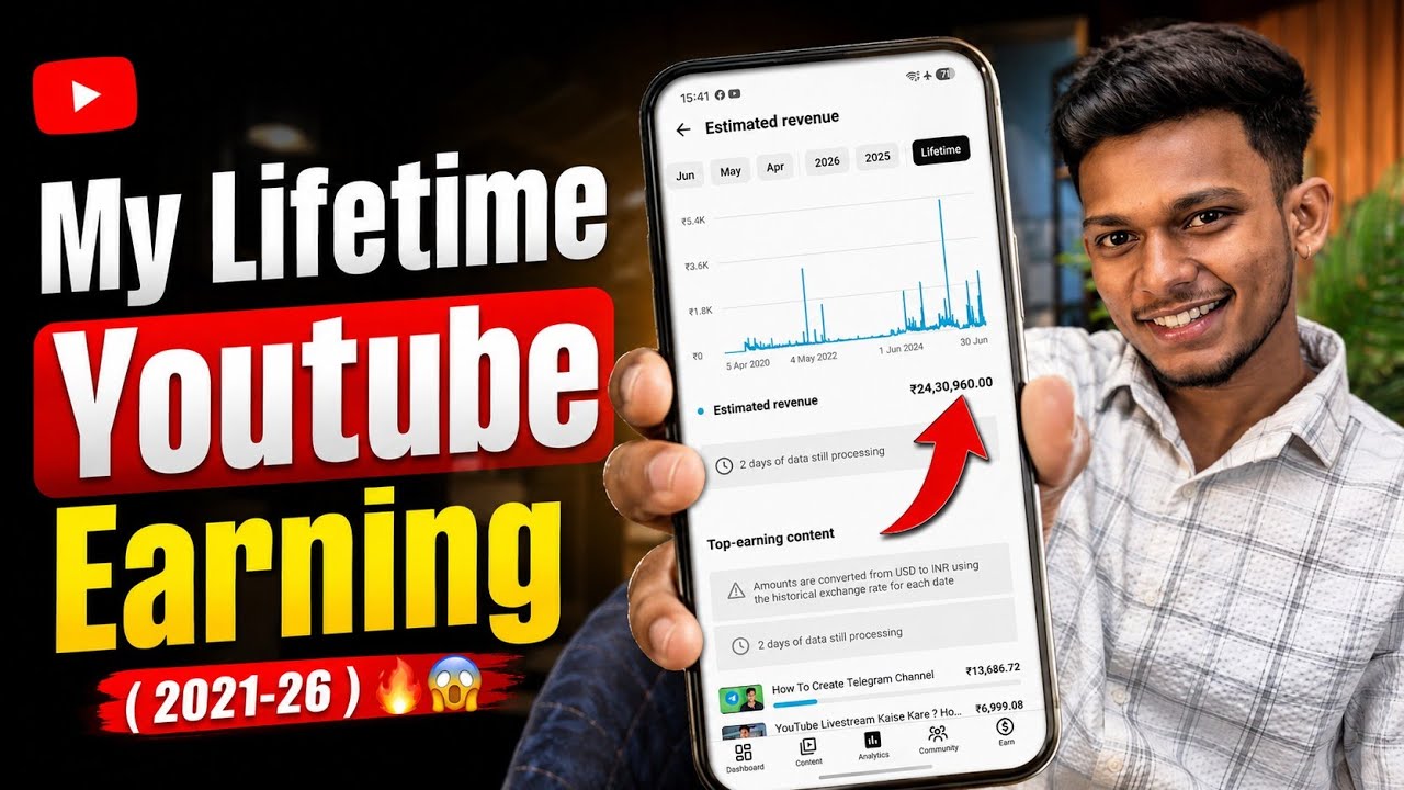 My Lifetime YouTube Earnings With Proof 🔥 2021&ndash;26 | Total YouTube Income Reveal 😱