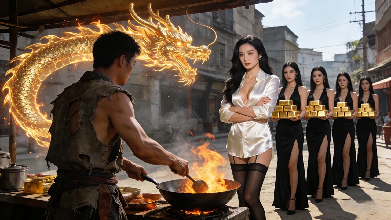 빈털터리 소년이 거리에서 볶음면 팔며 미녀 사장에게 멸시당했는데，뜬금없이 요리왕 환생！거리 사람 모두 줄서 먹고，사장 알고 울며 용서 구한다！