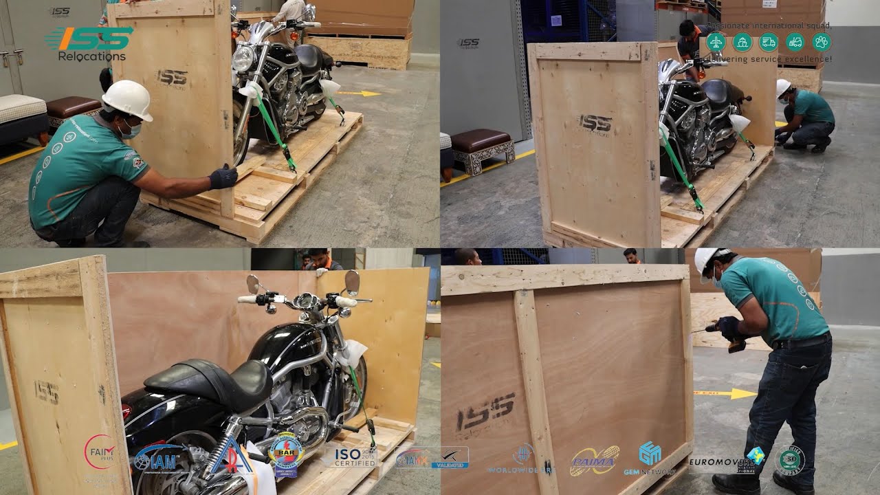 Motorcycle Shipping - How It's Done (Crating an Harley Davidson Fat boy)  | ISS Relocations