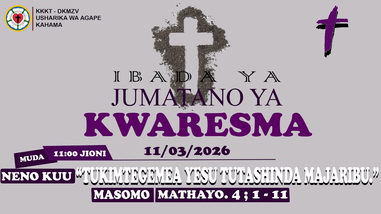 🔴LIVE   IBADA YA TAFAKARI YA KWARESMA JUMATANO 11/03/2026 TUKIMTEGEMEA YESU TUTASHINDA MAJARIBU
