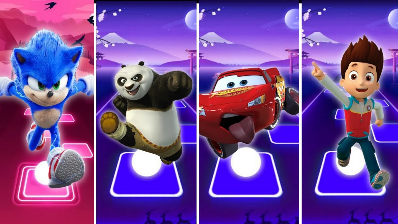 Sonic vs Po vs Lightning McQueen?! 🏃‍♂️🔥 | Tiles Hop Challenge