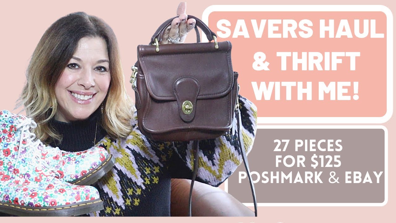 Thrift With Me at SAVERS THRIFT HAUL in Massachusetts  $125 for 27 items Dr Martens & Vintage Coach