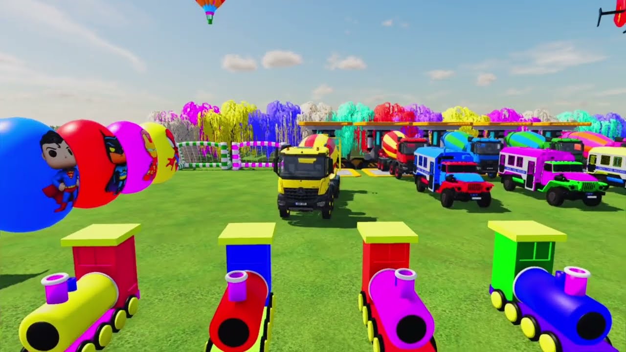 SUPER TURKEY FARM GARAGE! All Color Mixer Trucks & Hot Air Balloons - FS22