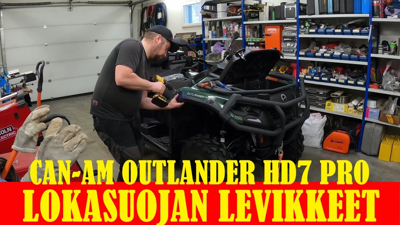 ASENNETAAN LOKASUOJAN LEVIKKEET. Can-Am Outlander Max Xu HD7 PRO.