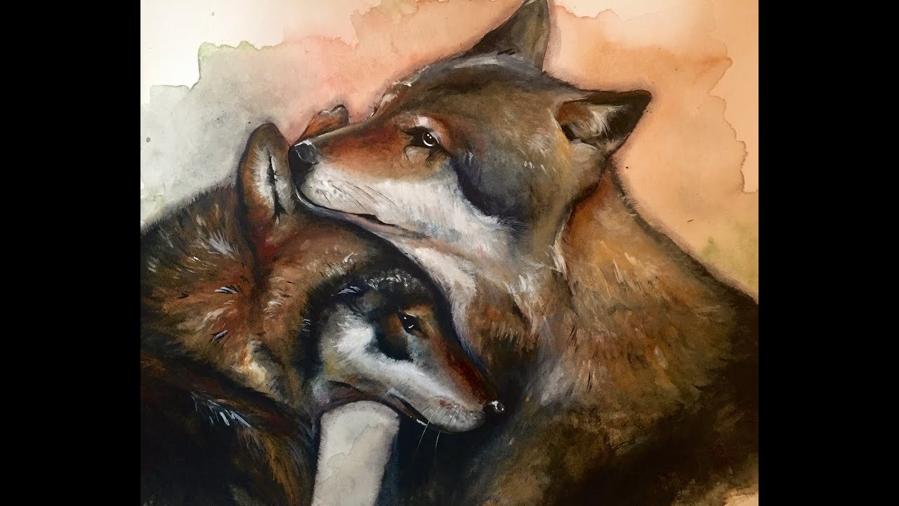 Watercolor Wolves Painting Demonstration