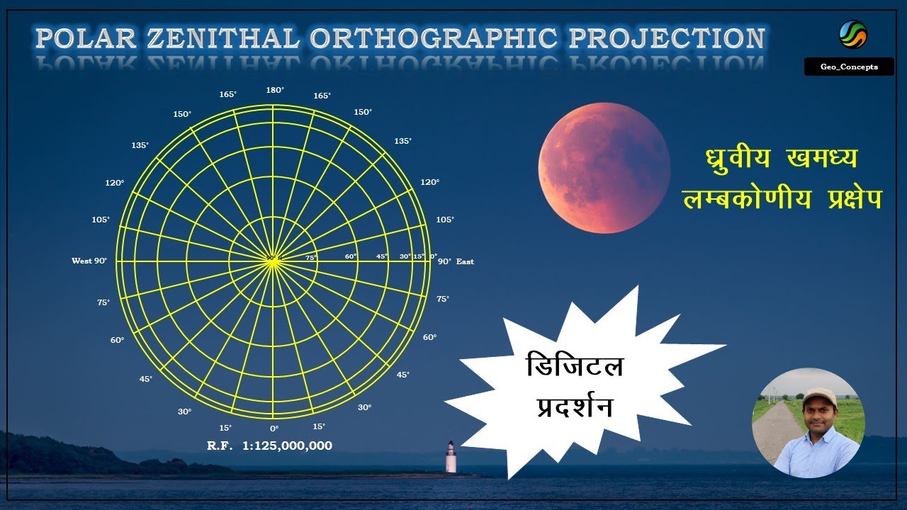Polar Zenithal Orthographic Projection/ Geography/ Geo Concepts/ Rakesh Kumar