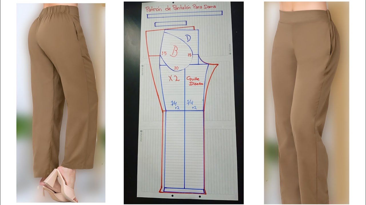 Patrón de pantalón para dama fácil y rápido